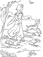 A coloring page of snow white